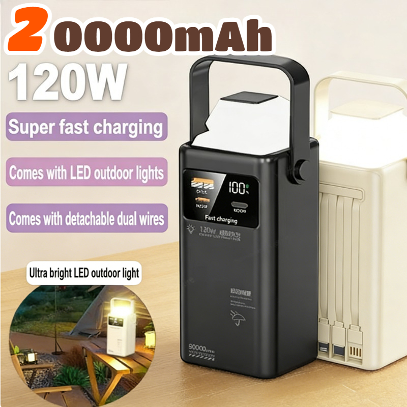 Outdoor Power Lead - Batterie externe 120W, 200000mAh, grande capacité,