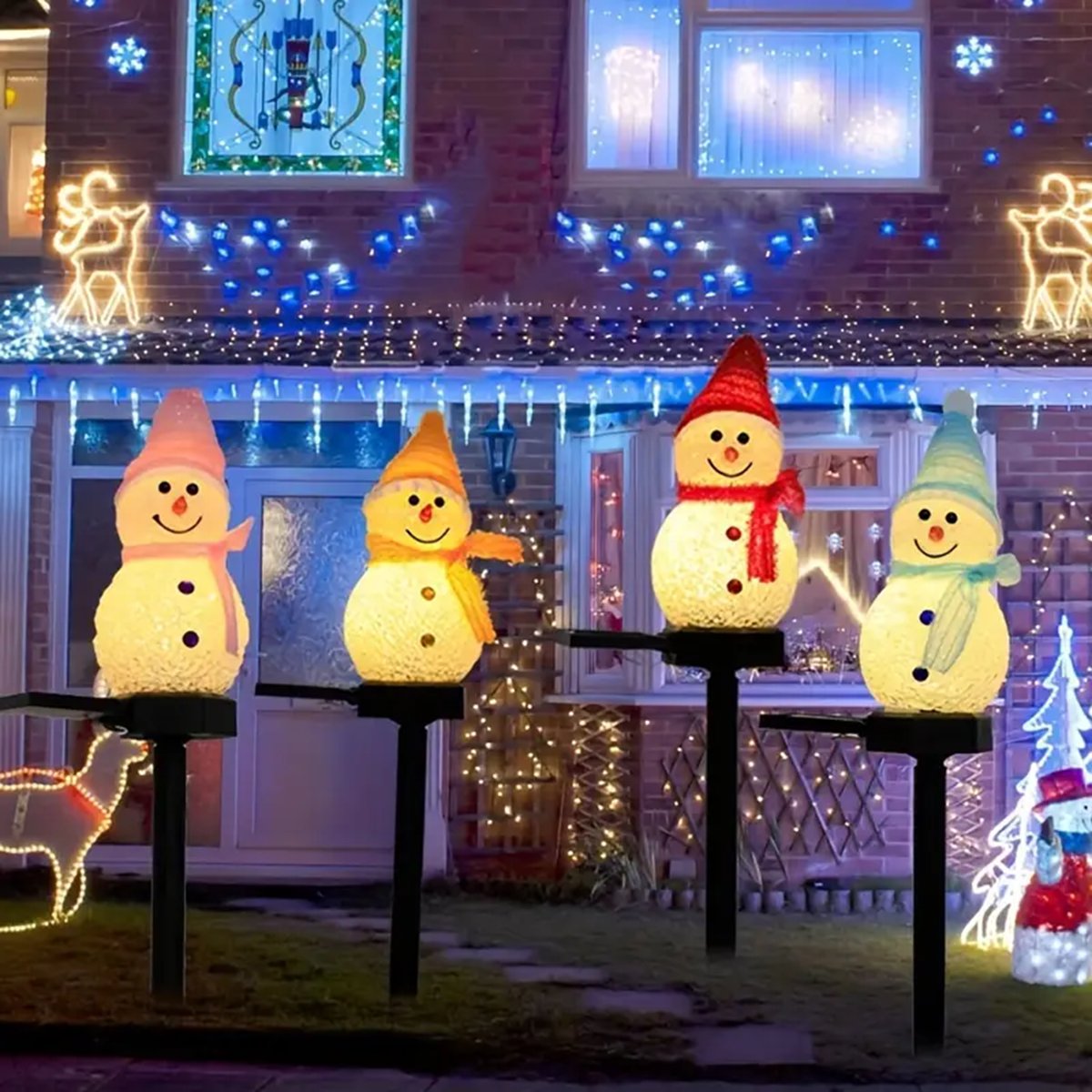 Outdoor Power For Xmas Lights - LED bonhomme de neige solaire jardin