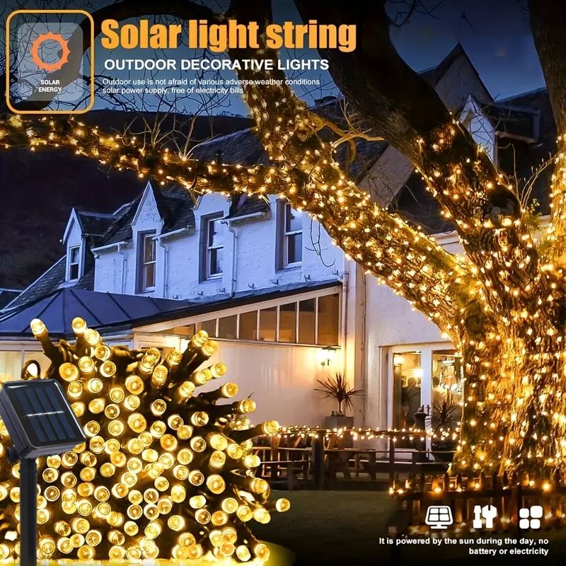 Guirlande solaire LED 5M-32M,  - Outdoor Power For Xmas Lights avis et prix