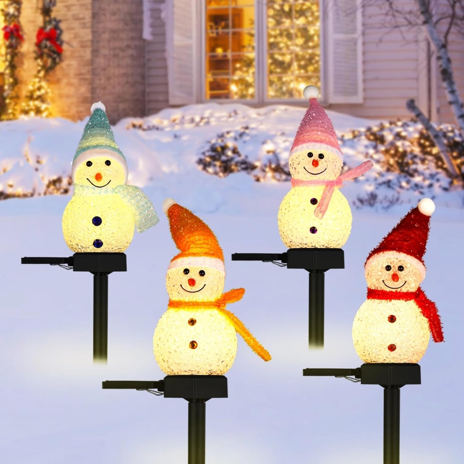 LED bonhomme de neige solaire  - Outdoor Power For Xmas Lights avis et prix