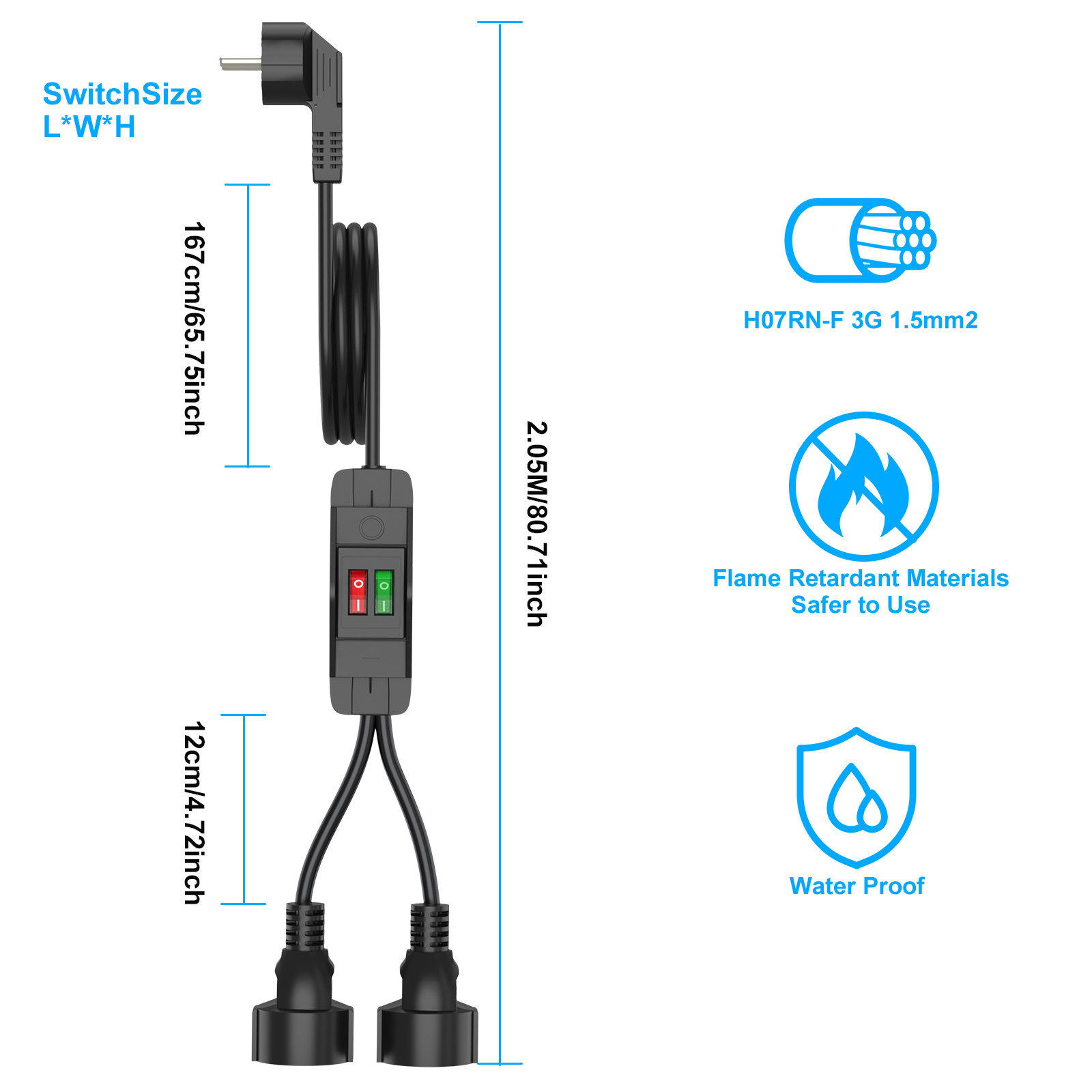 Rallonge de prise ue avec inte - Outdoor Power Lead avis et prix