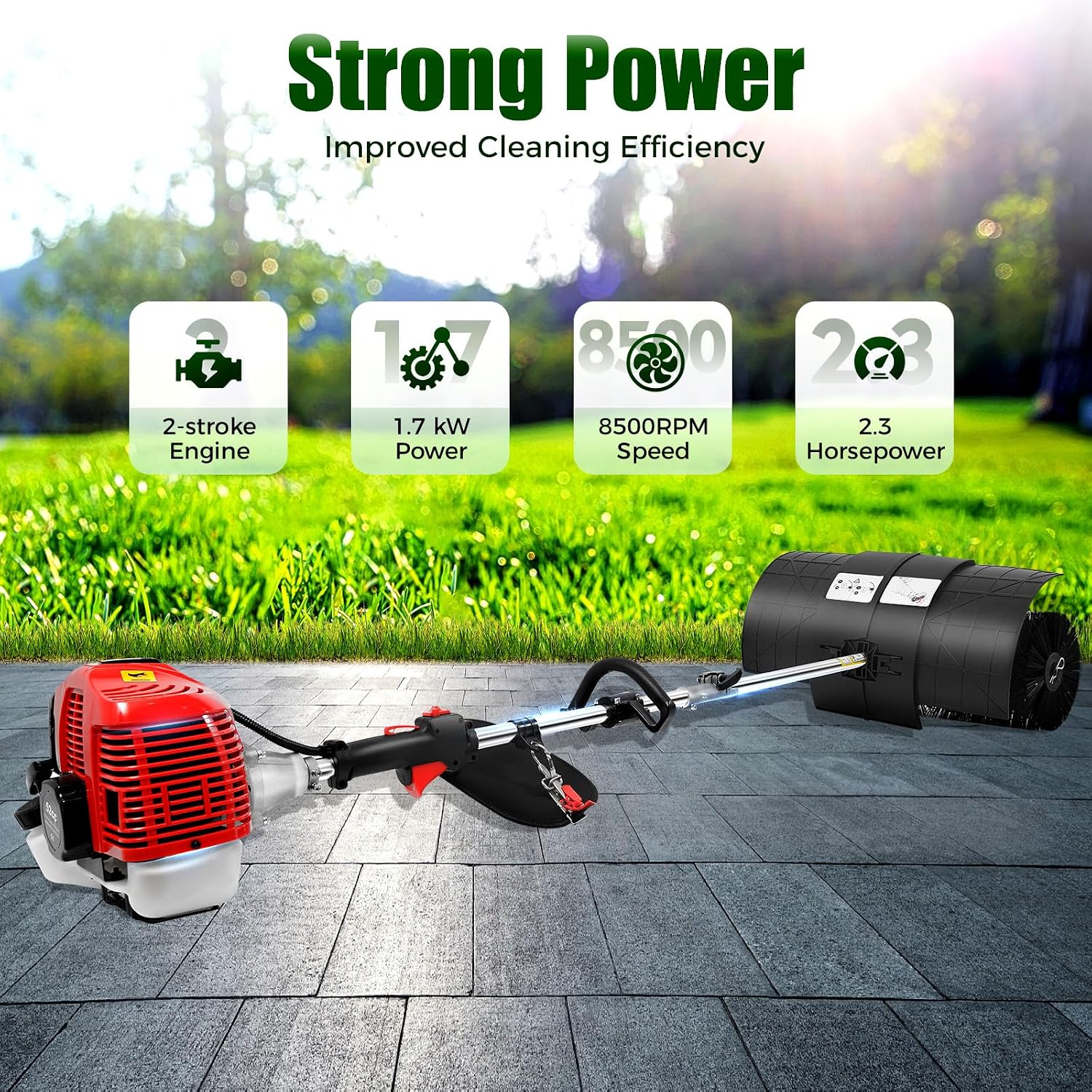 Balayeuse thermique portative, - Outdoor Power Broom avis et prix