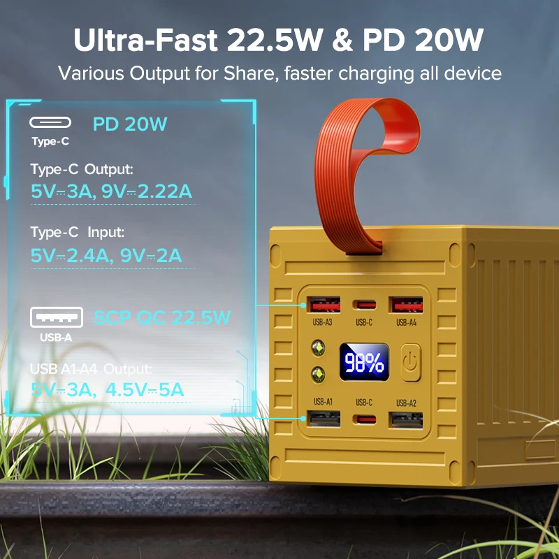 QOOVI 60000mAh batterie extern - Outdoor Power Lead avis et prix